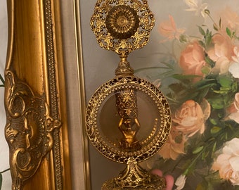 Large Ormolu Perfume Bottle with Cherub Figurine