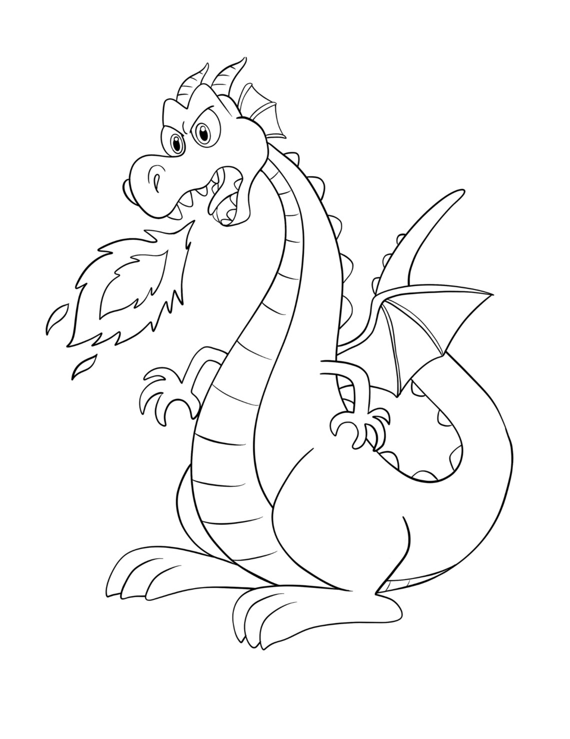 Funny Dragon Coloring Pages 20 Dragon Printable Coloring | Etsy