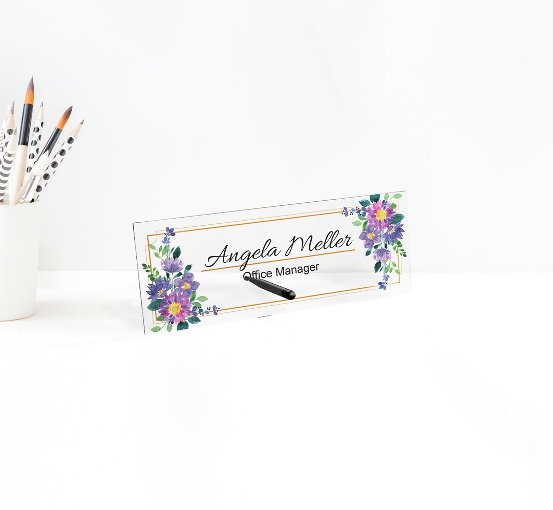 Personalized Name Plate for Desk Clear Acrylic Glass Art Etsy