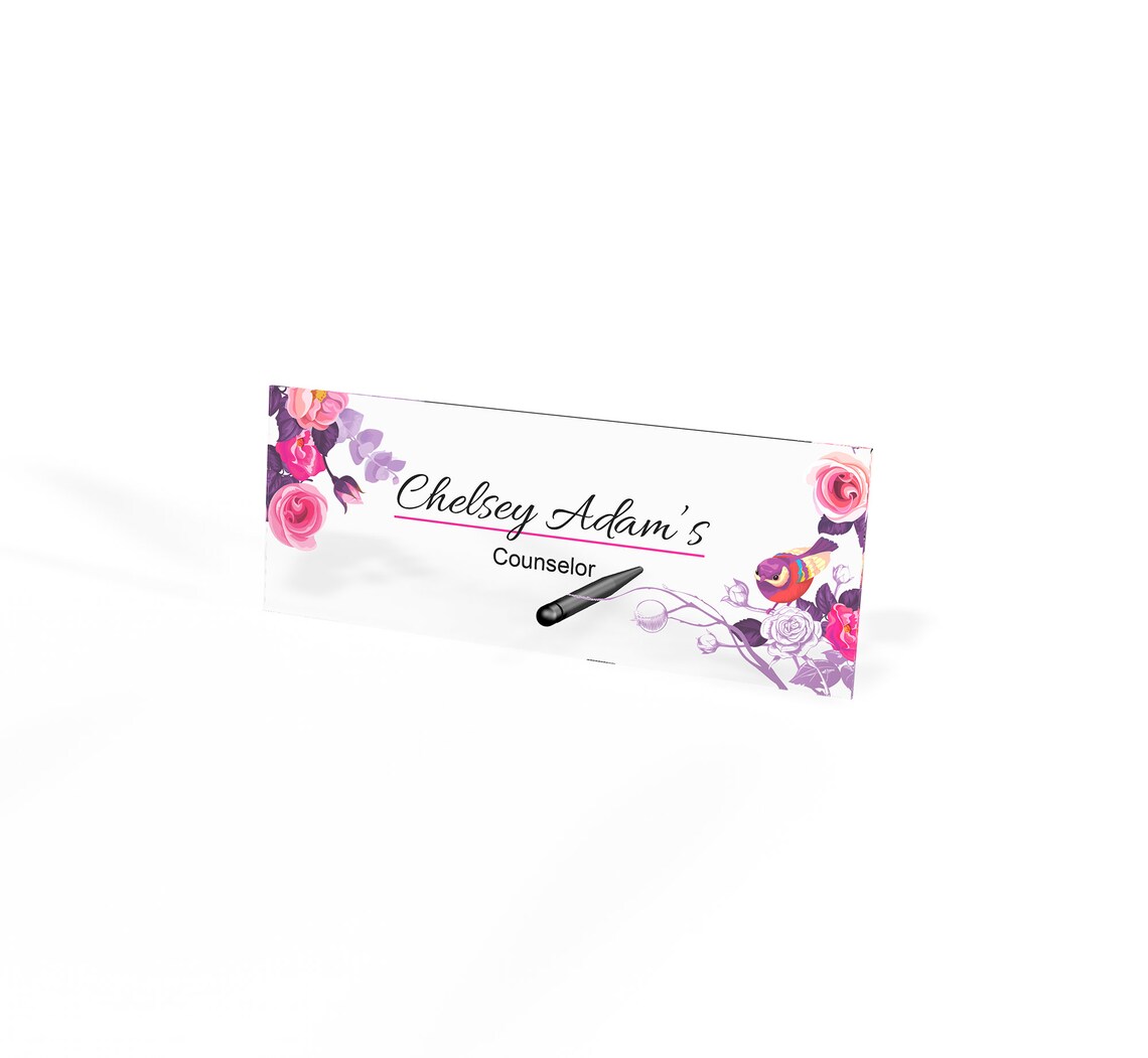 Personalized Acrylic Desk Name Plate CUSTOM Print on Clear Etsy