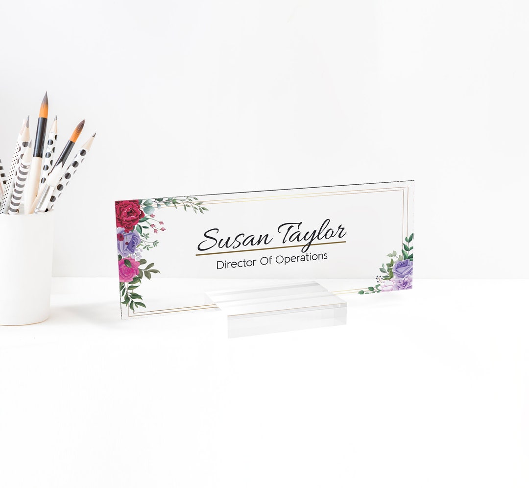 Personalized Desk Name Plate Custom Office Decor Sign Teacher Gift