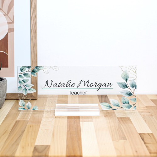 Desk Name Plate Acrylic Name Plate for Desk Personalized Etsy