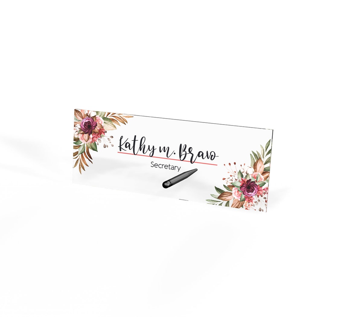 Name Plate Acrylic Business Card Holder Desk Custom Name Etsy