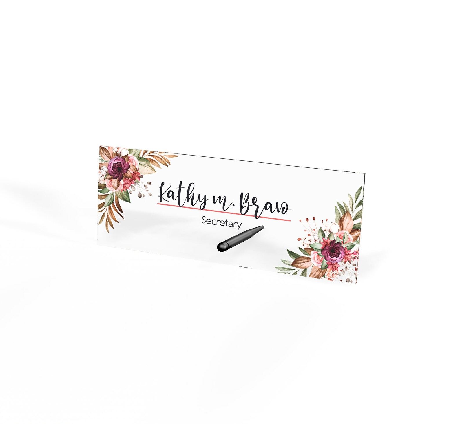 Name Plate Acrylic Business Card Holder Desk Custom Name Etsy