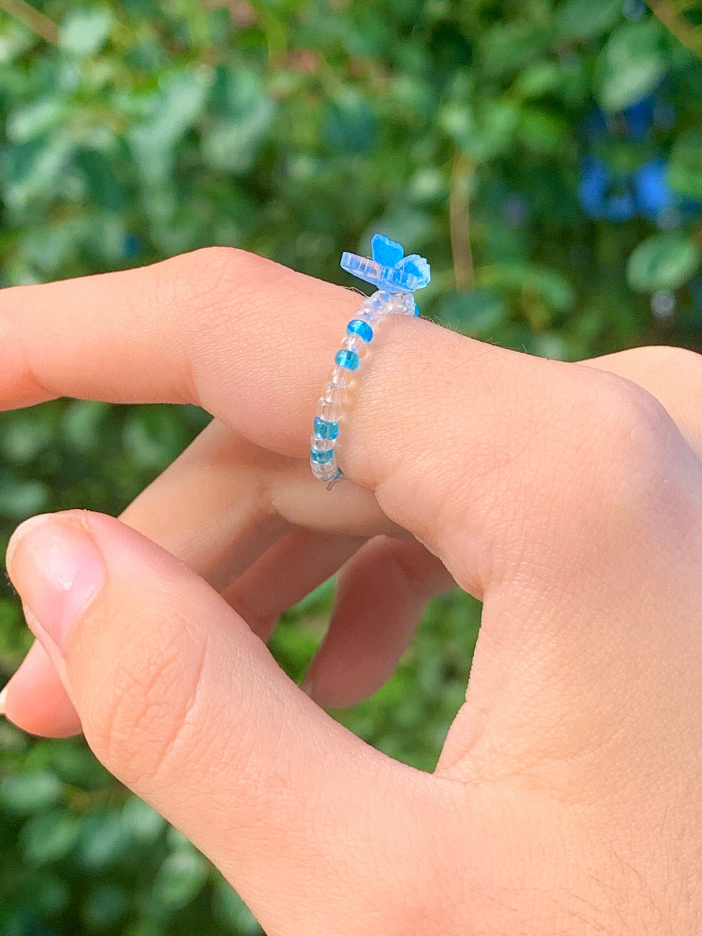 Beaded Butterfly Ring Butterfly Jewelry Blue Butterfly Etsy
