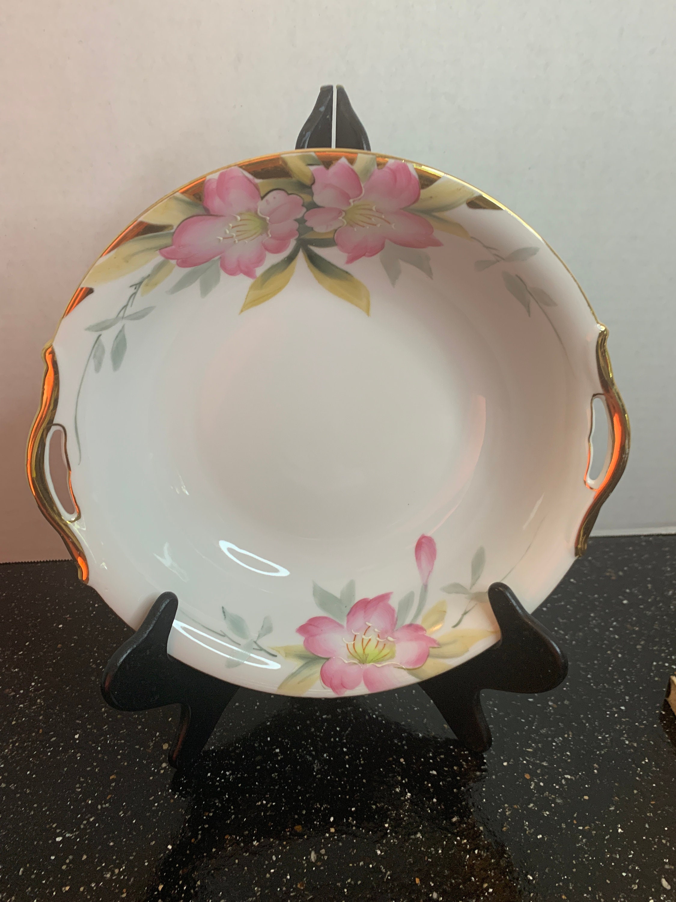 Hand painted Noritake Made in Japan Serving Bowl. Pink Floral Etsy