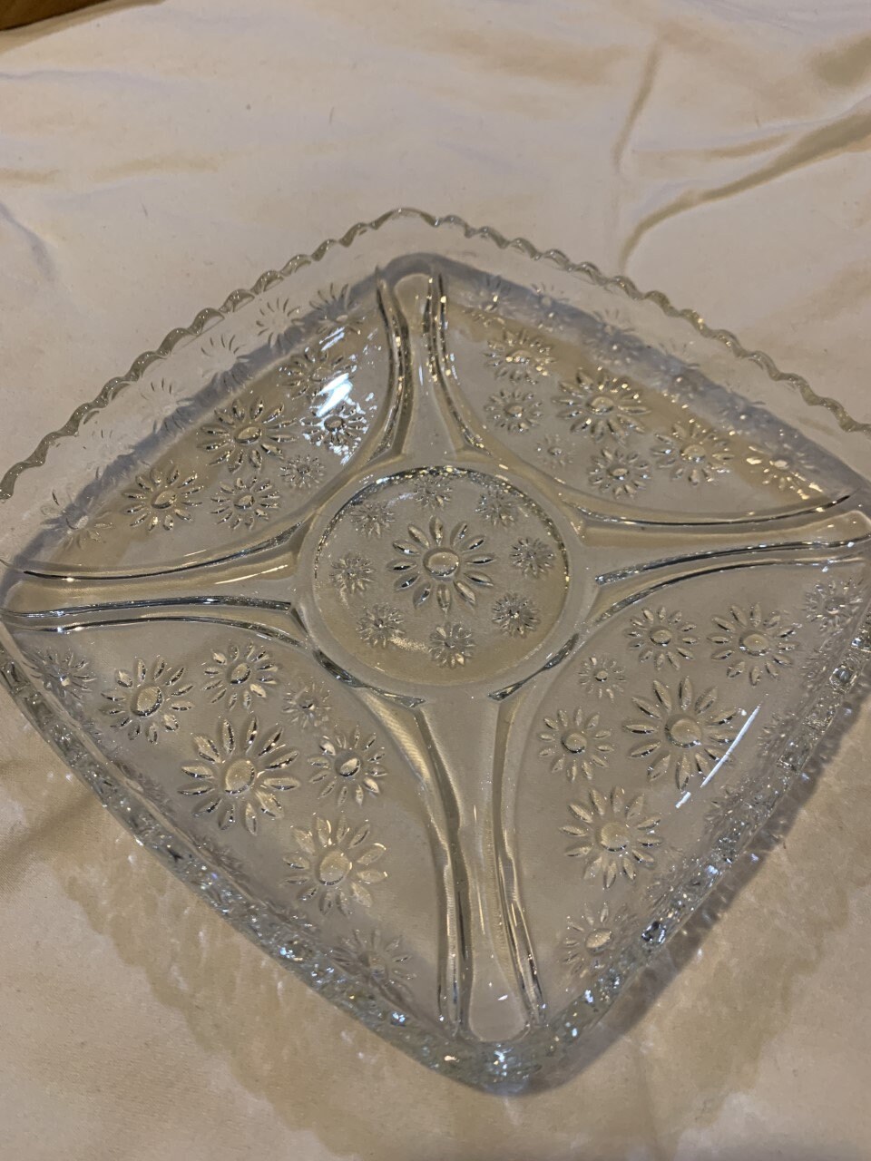 Set of 5 Vintage clear pressed glass sandwich plate dessert Etsy