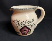 Vintage Casey Pottery Pitcher Birdhouse Handmade Marshall Texas USA
