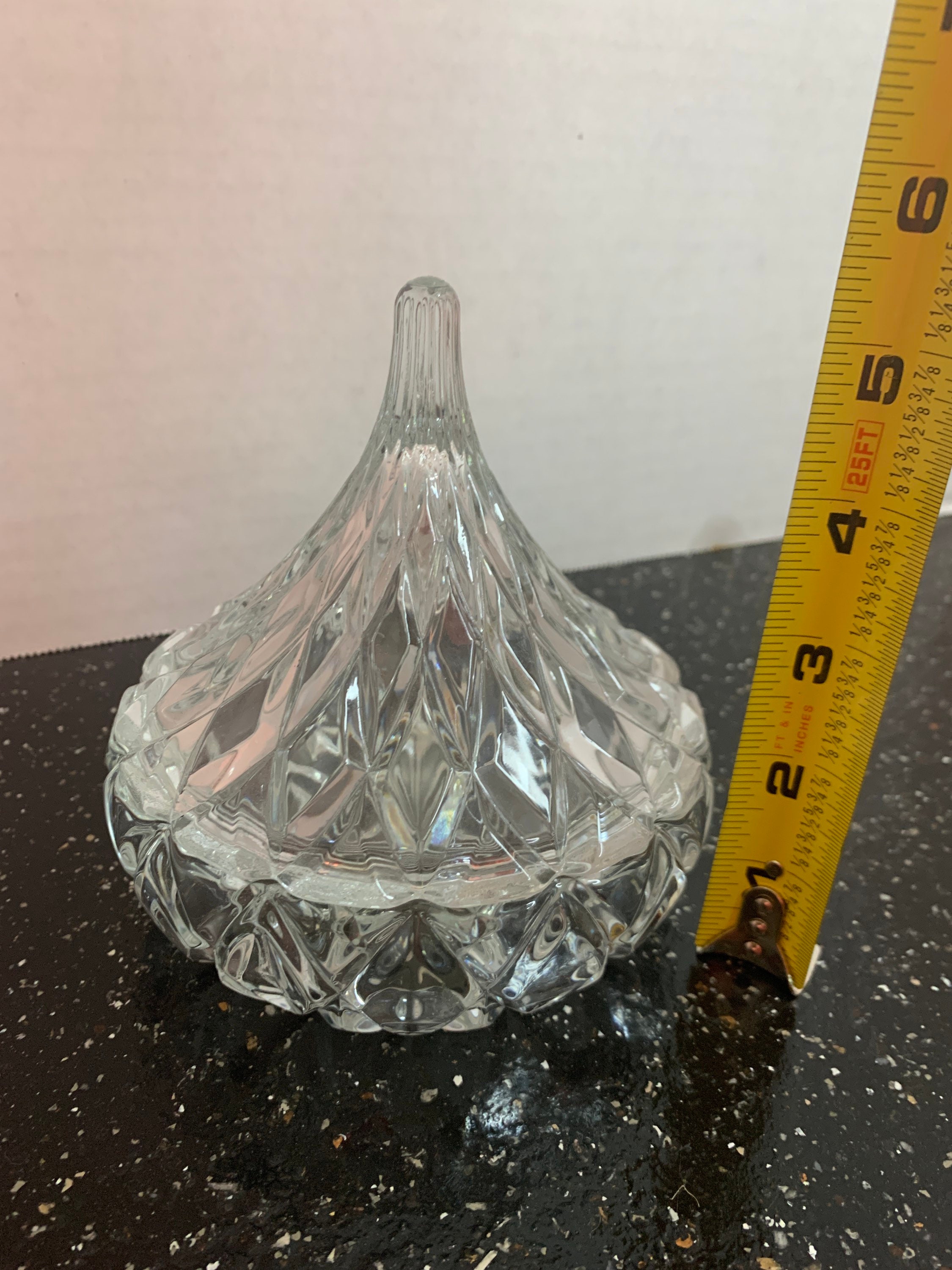 Vintage clear cut glass candy dish with lid. Etsy