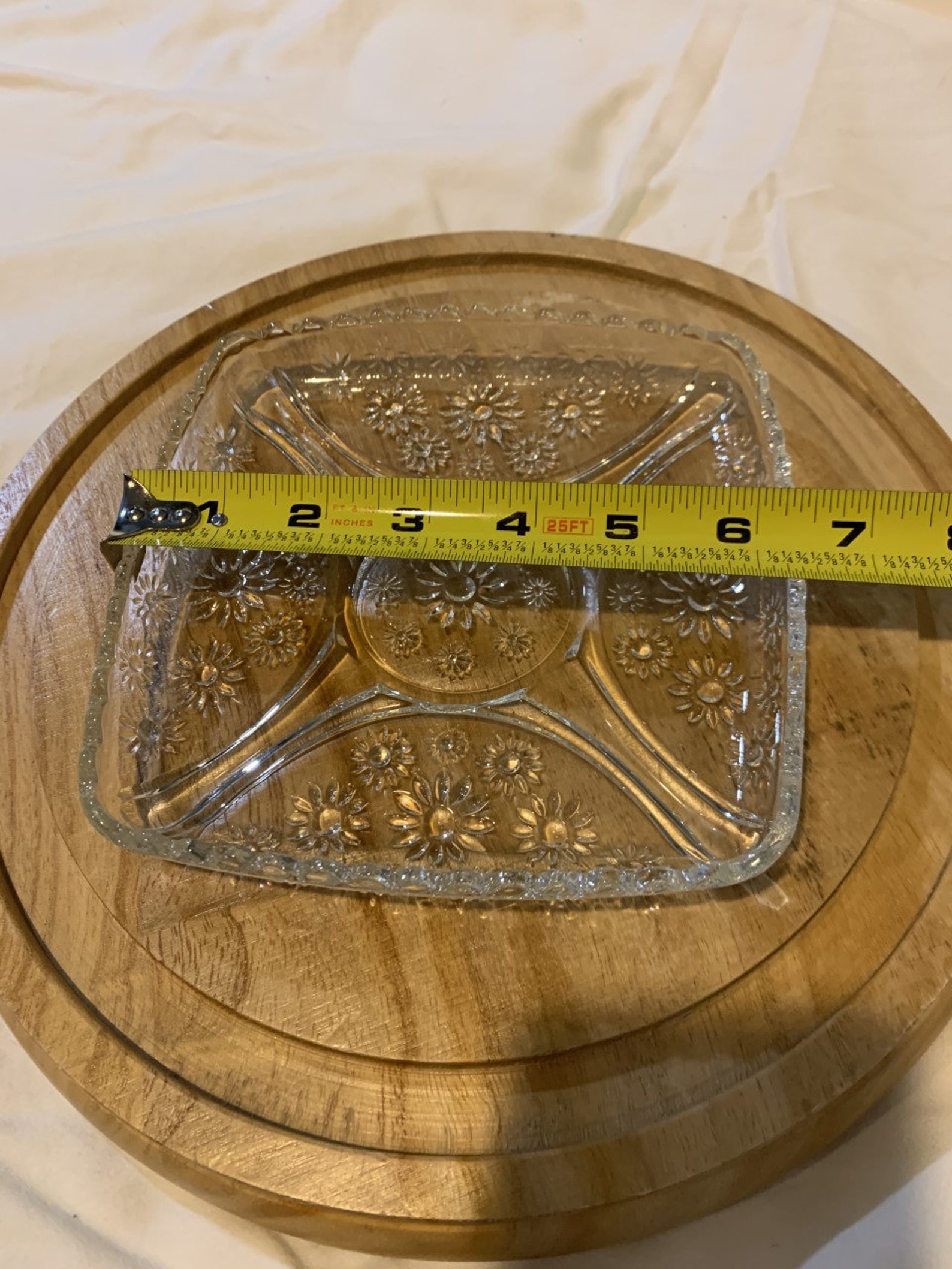 Set of 5 Vintage clear pressed glass sandwich plate dessert Etsy