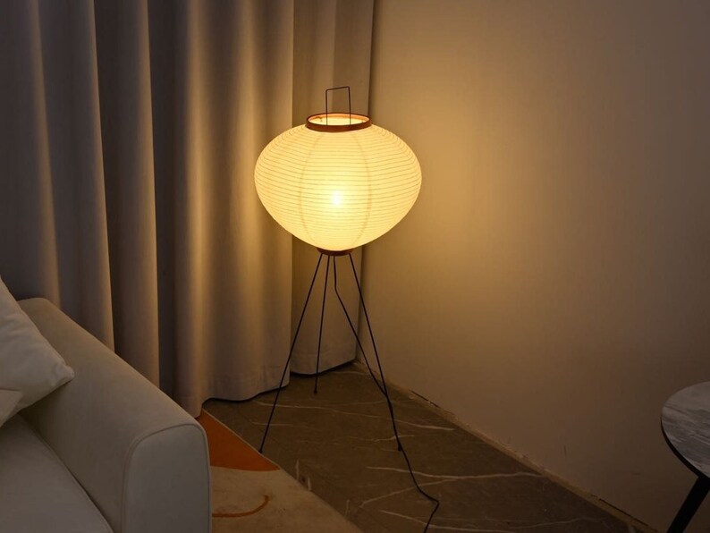 Rice Paper Floor Lamp Japanese Style Tripod Floor Lamp Etsy