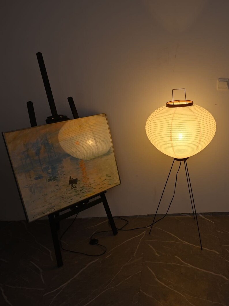 Rice Paper Floor Lamp Japanese Style Tripod Floor Lamp Etsy