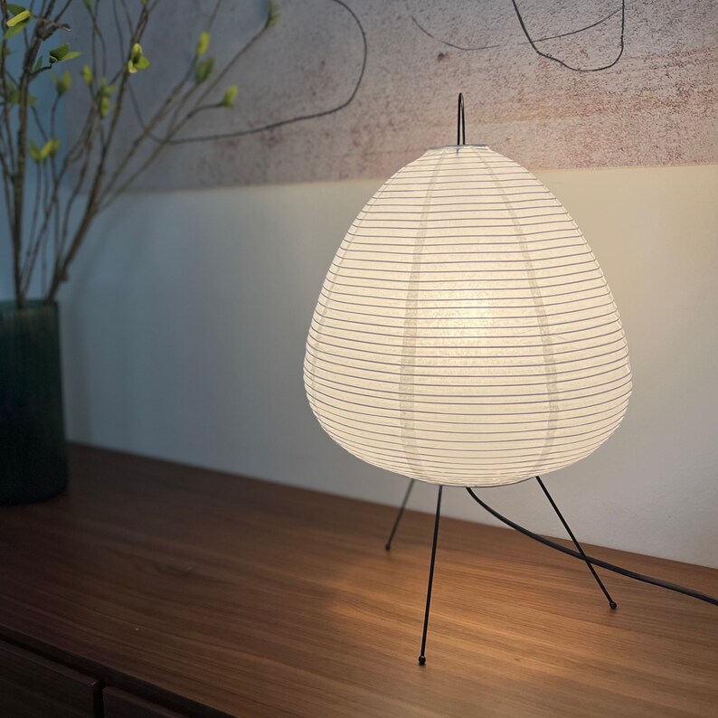 Rice Paper Table Lamp Japanese Style Tripod Desk Lamp Etsy UK