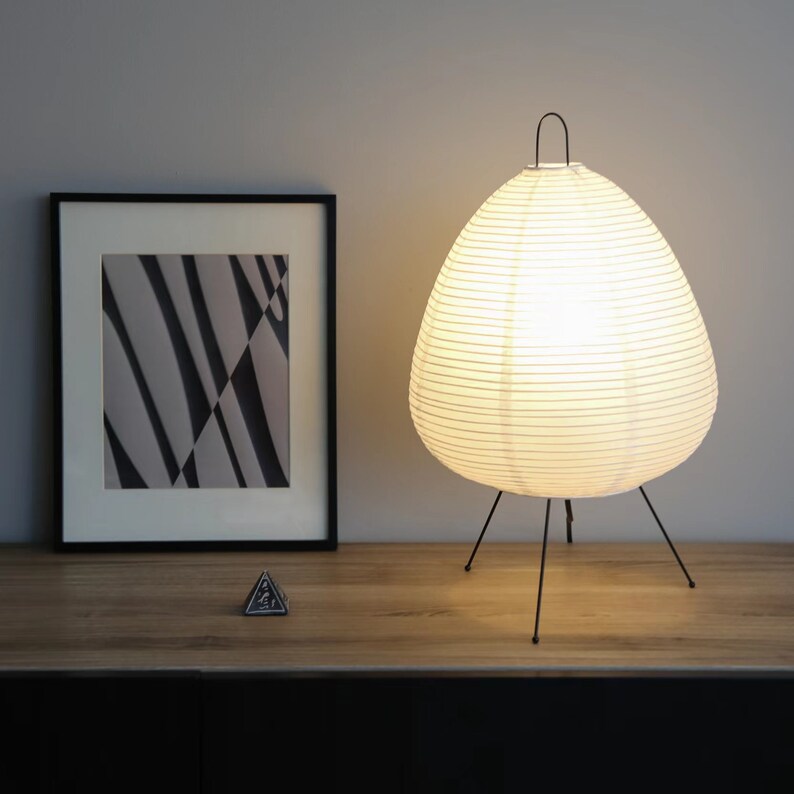 Rice Paper Table Lamp Japanese Style Tripod Desk Lamp Etsy UK