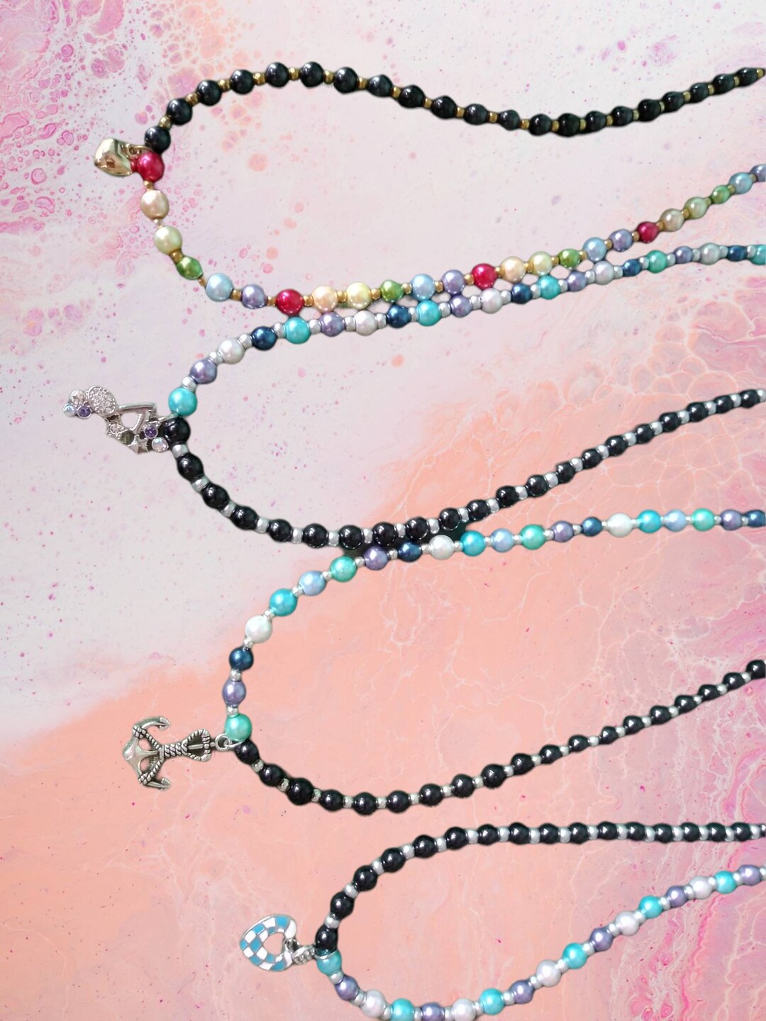 Half Baked Beaded Necklaces - Dark & Colorful - Etsy