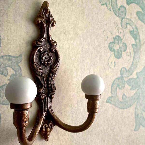 Coat hook,  wall hook, Antique Ceramic decorative hook , cast iron hook, French style hook, VINTAGE LOOK victorian