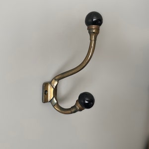 Coat Hook, Wall Hook, Antique Bronze & Ceramic Knob Black, Decorative Hook  , Cast Iron Hook, Style Hook, Vintage Hook, Victorian -  Canada