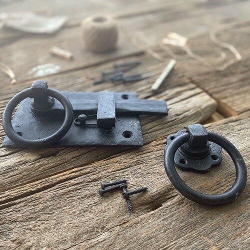 Cottage LATCH Hand BURNT/WAX Finish Rustic Wrought Iron Etsy