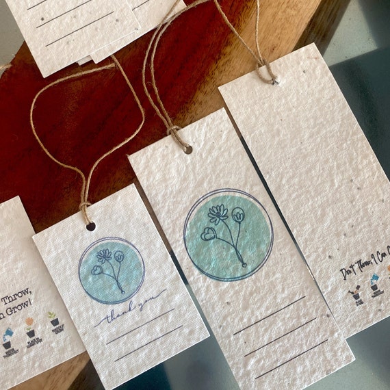 Seed paper plantable gift tags from our i-grow collection