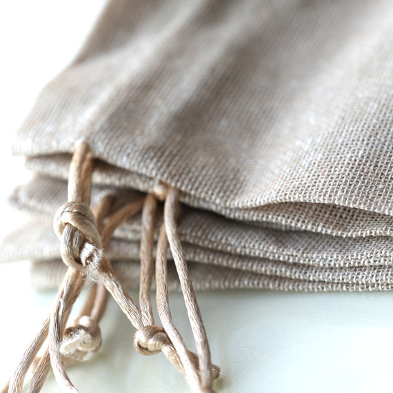 Mini Jute Favor Bags, Rustic Drawstring Pouches, Boho Gift Packaging