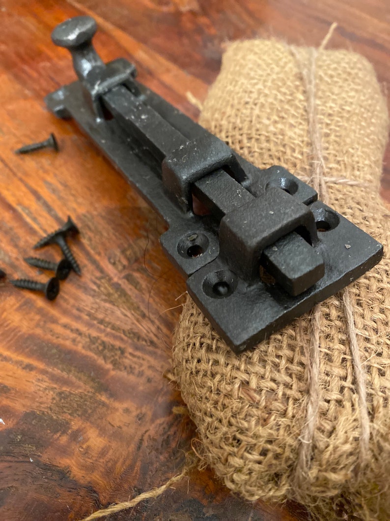 IRON Slide Bolt Door Latch in BURNT/WAX Finish Old Victorian Etsy