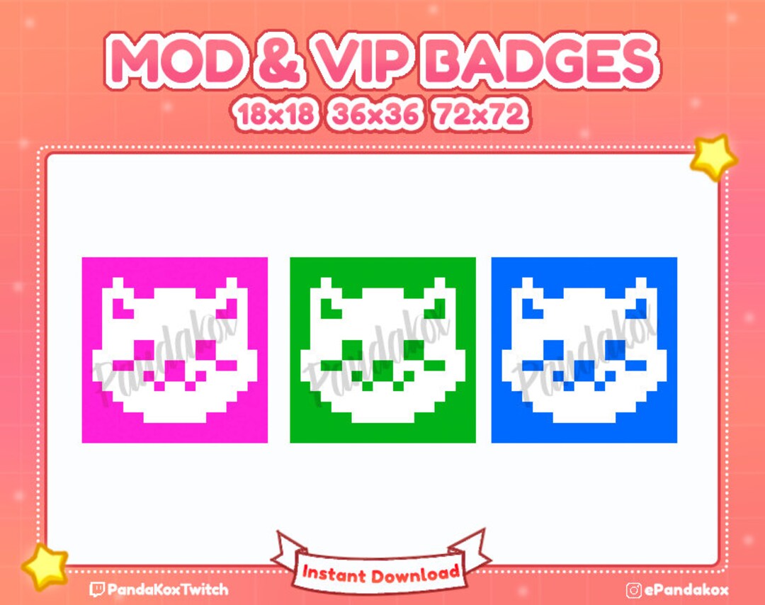 Twitch Moderator Dog Badge Twitch VIP Badges Twitch Animal - Etsy