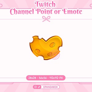 Cheese Heart Channel Point for Twitch, Cheese Channel Point, Cheese Emote, Heart Channel Points, Cheese Twitch Rewards, Cheese Lovers Emotes