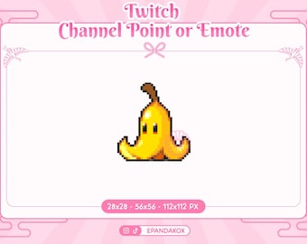 Banana Channel Points for Twitch, Banana pixel Emote, Pixel Fruit Emotes, Twitch channel points, 8 bit emotes, Twitch Rewards, Food Emotes