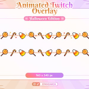 Halloween Animated Overlay Border, Streaming Overlay, Pixel Animated Overlay, Streaming Decoration, Kawaii Pixel Borders, Retro Video Games