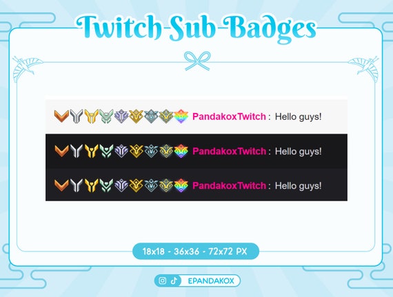 Twitch Sub Badges / Cheer Bit Badges Overwatch Ranks 