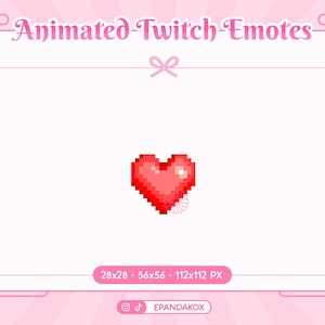 Animated Heart Emote for Twitch, Animated Red Heart, Animated Emotes, Heart Emote Valentine&#39;s Day, Emotes for Valentine&#39;s Day, Love Emotes