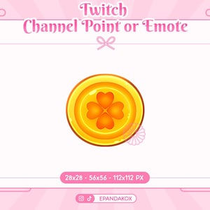 Channel points 4-leaf clover coin for Twitch, Shamrock Emote, St. Patrick&#39;s Day Emotes, St. Patrick&#39;s Day Emotes, stream Emotes, Irish Emote