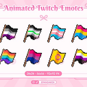 Pride flag Animated Emote Pack for Twitch, LGBTQ Animated Emotes Bundle, LGTBQ Animated Emotes, Pixel Animated Emotes, Pride Twitch Deco