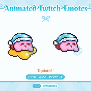 Kirby Animated Emote for Twitch, Animated sleeping emote, Boredom emote, Kirby Emotes, Cute Animated Emotes, Discord animated emotes, Kawaii