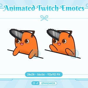 Chainsaw Bongo animated emote for Twitch, Chainsaw Man animated emotes, Anime animated emotes, Bongo Chainsaw emote, Cute Animated Emotes