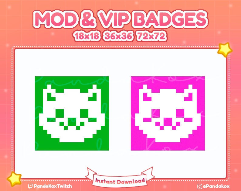 Twitch Moderator Dog Badge Twitch VIP Badges Twitch Animal - Etsy