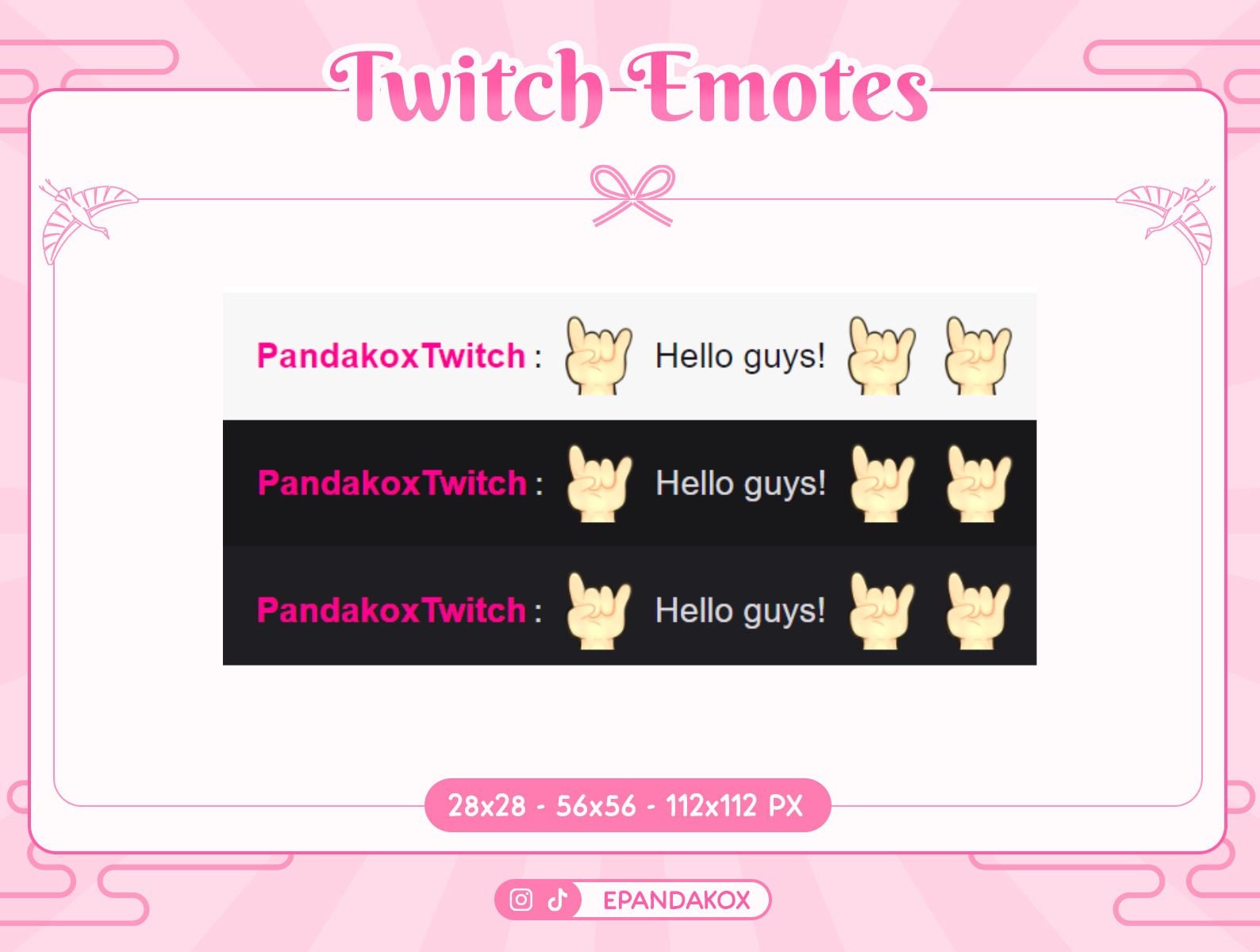 Hand Emotes for Twitch, Rock on Emote, Metal Hand Emotes, Horns Emotes ...