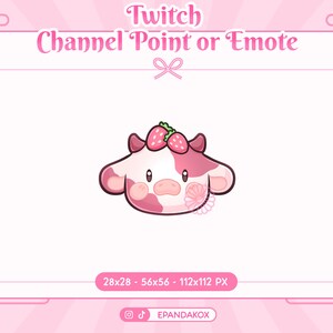 Cute Fruit Cow Emote Twitch,  Kawaii Cow Channel Point, Cow Emote for Stream, Cow Emote Discord, Brown Cow Channel Point, Channel Rewards