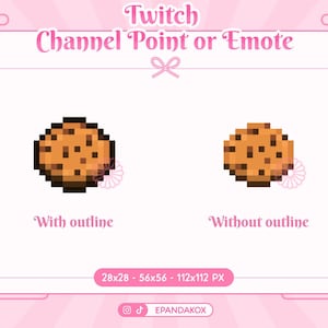 Cookie Channel Point Twitch, Cookie Badges, Pixel Channel Point, Food Channel Points, 8 bit channel points, Twitch Rewards, Pixel Cookie