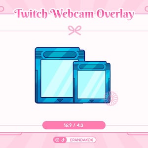 Game boy webcam frame for Twitch, border decoration for twitch, webcam overlay twitch, camera border, retro webcam, blue border for twitch