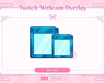Game boy webcam frame for Twitch, border decoration for twitch, webcam overlay twitch, camera border, retro webcam, blue border for twitch