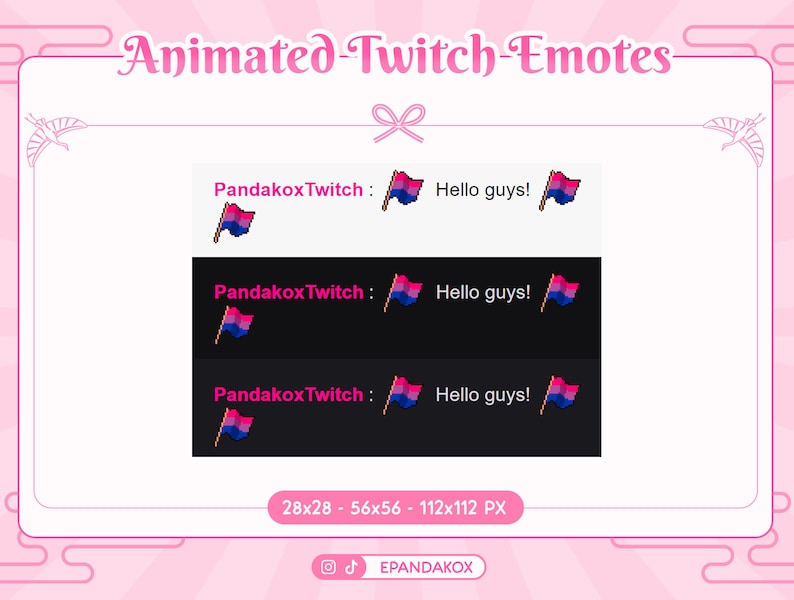 Bisexual Pride Flag Animated Emote for Twitch, LGBTQ Animated Emote ...