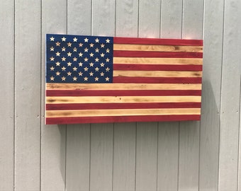 Bandera de madera americana grande