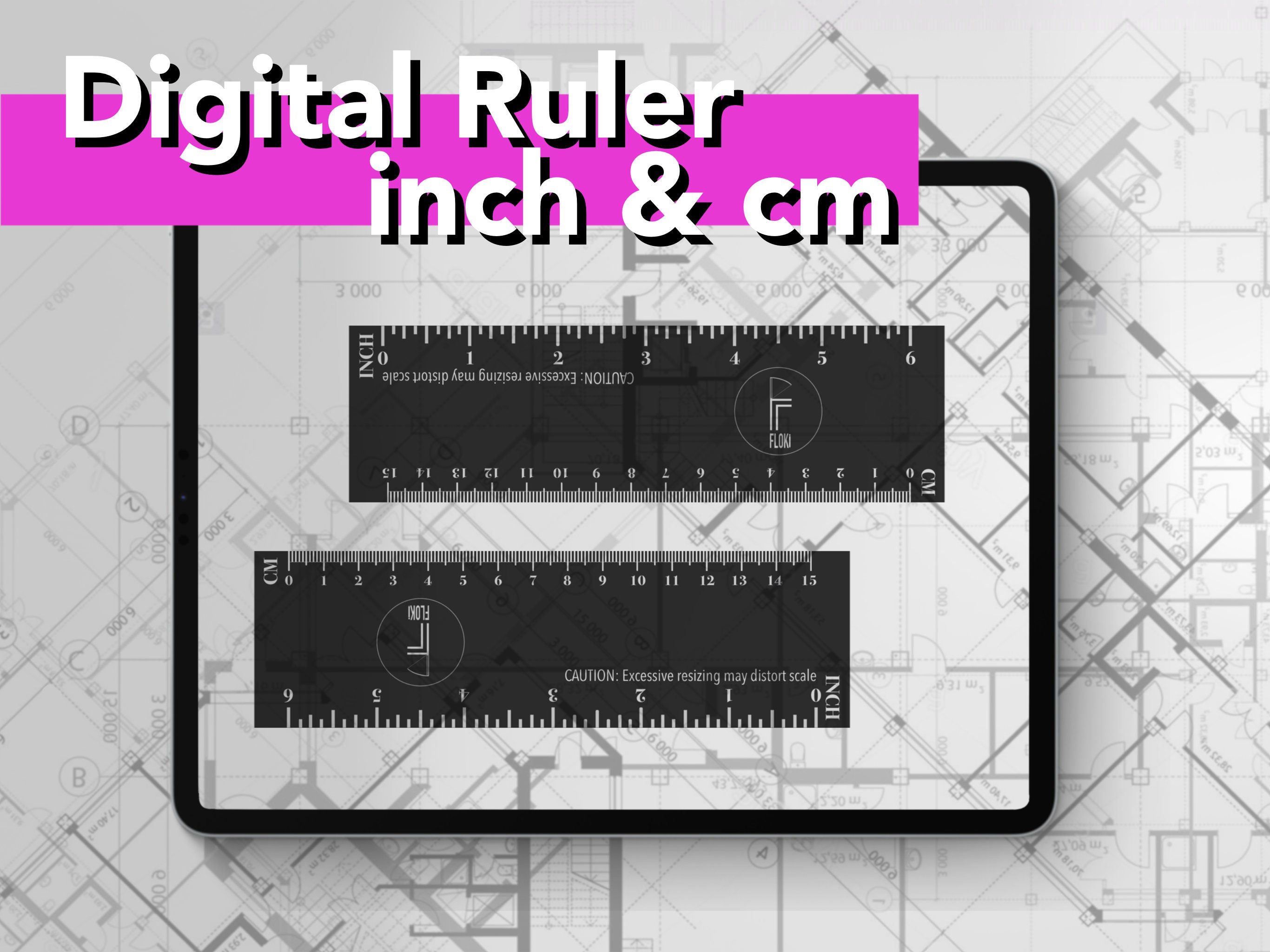 Procreate Architectural Ruler | 2-in-1 MINI Scale Ruler | CENTIMETER ...