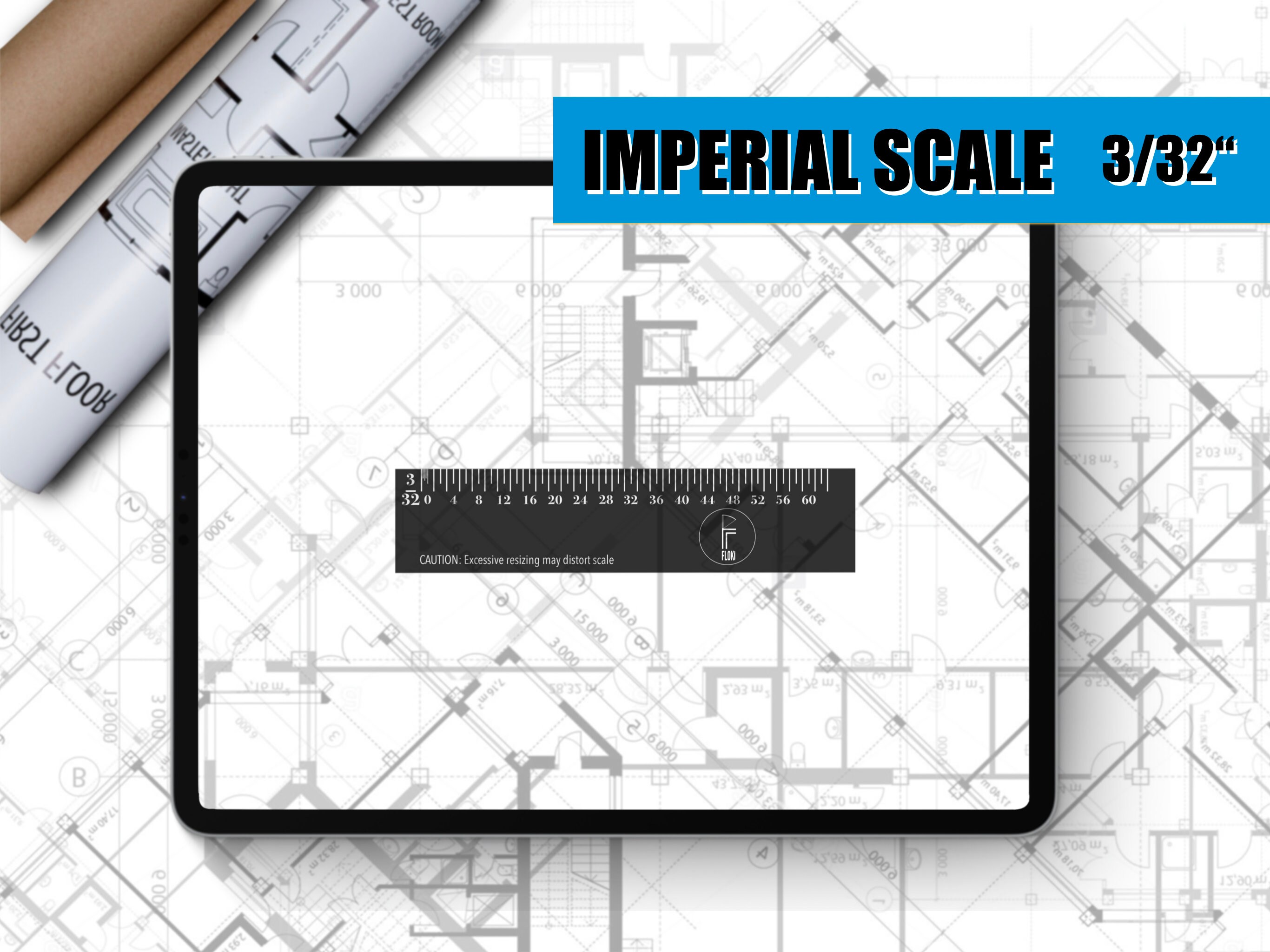 Procreate Architectural Rulers Imperial/english Scale Ruler in 3/32