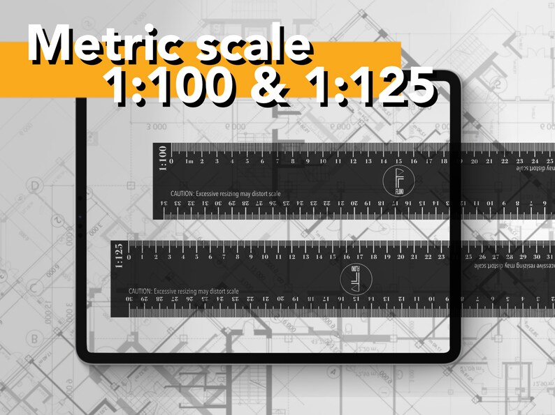 Procreate Architectural Rulers 2in1 Metric Scale Rulers 3 Transparent
