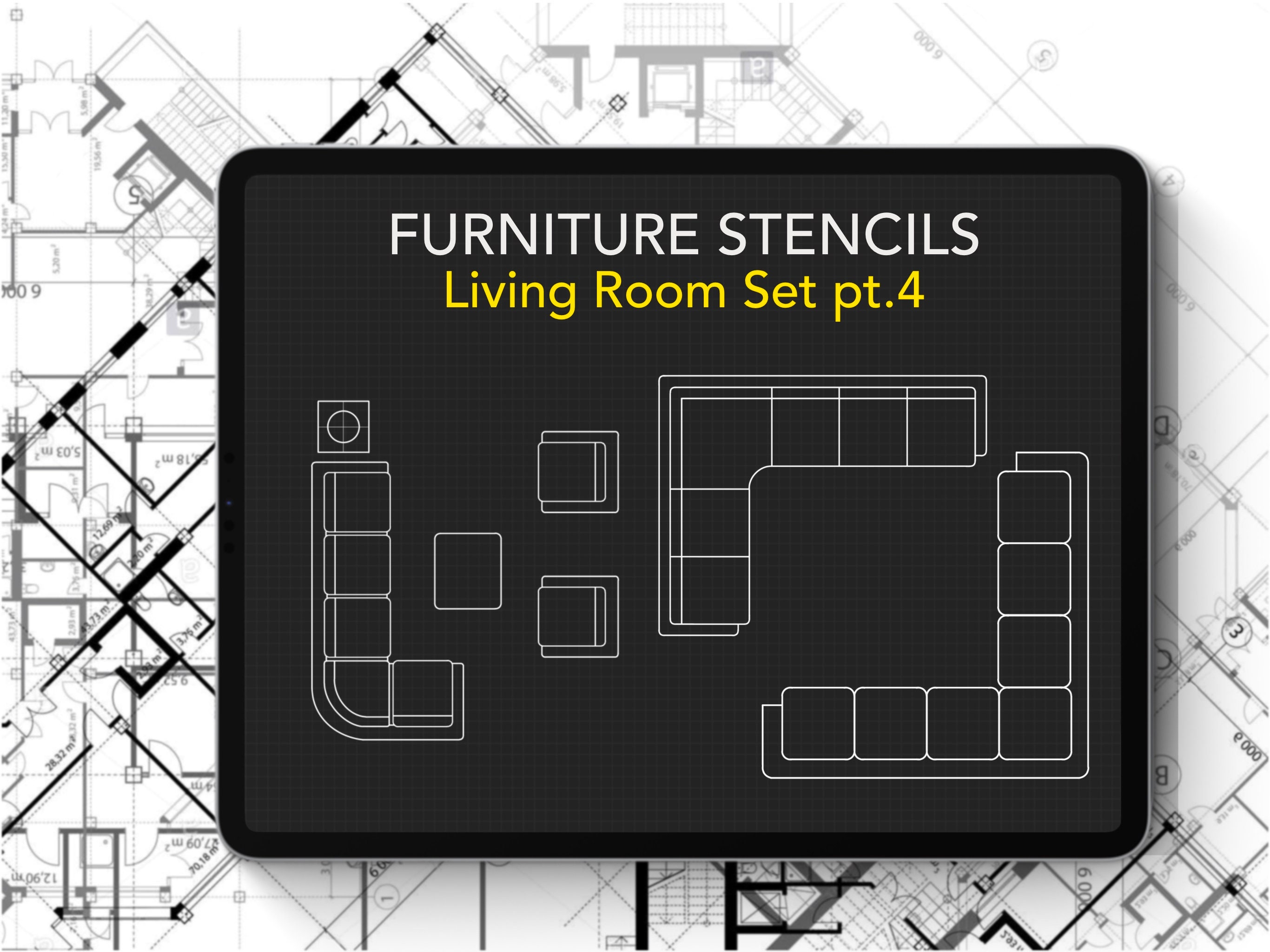 18 Architectural Stencils for Procreate Living Room Set - Etsy