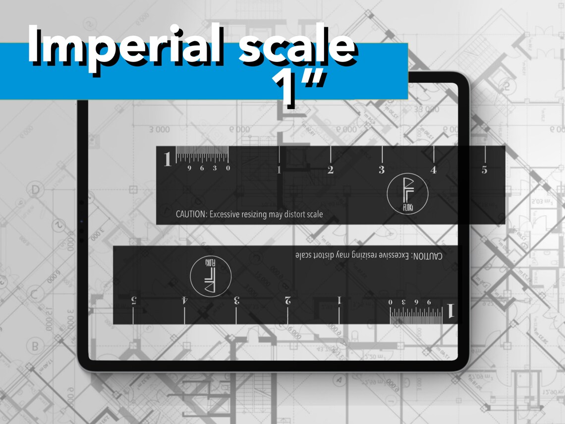 Imperail Ruler Procreate Architectural Rulers | SET OF 3 MINI Imperial/english Scale ...