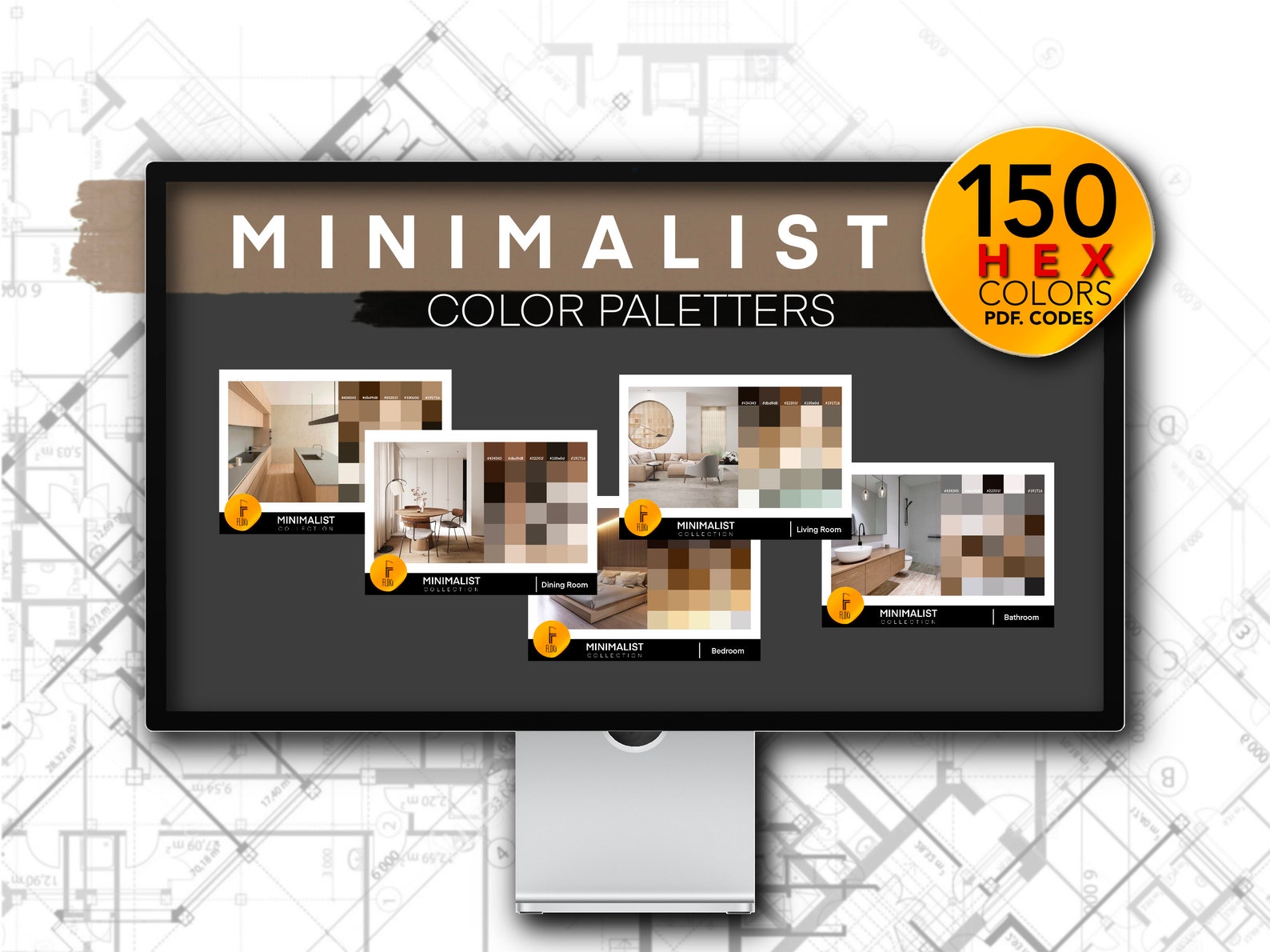 Color Palette HEX Codes 150 Colors - Minimalist Collection, HEX Codes ...