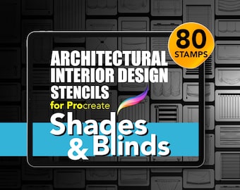 80 Architectural and Interior Design Stencils for Procreate | Shades & Blinds Collection